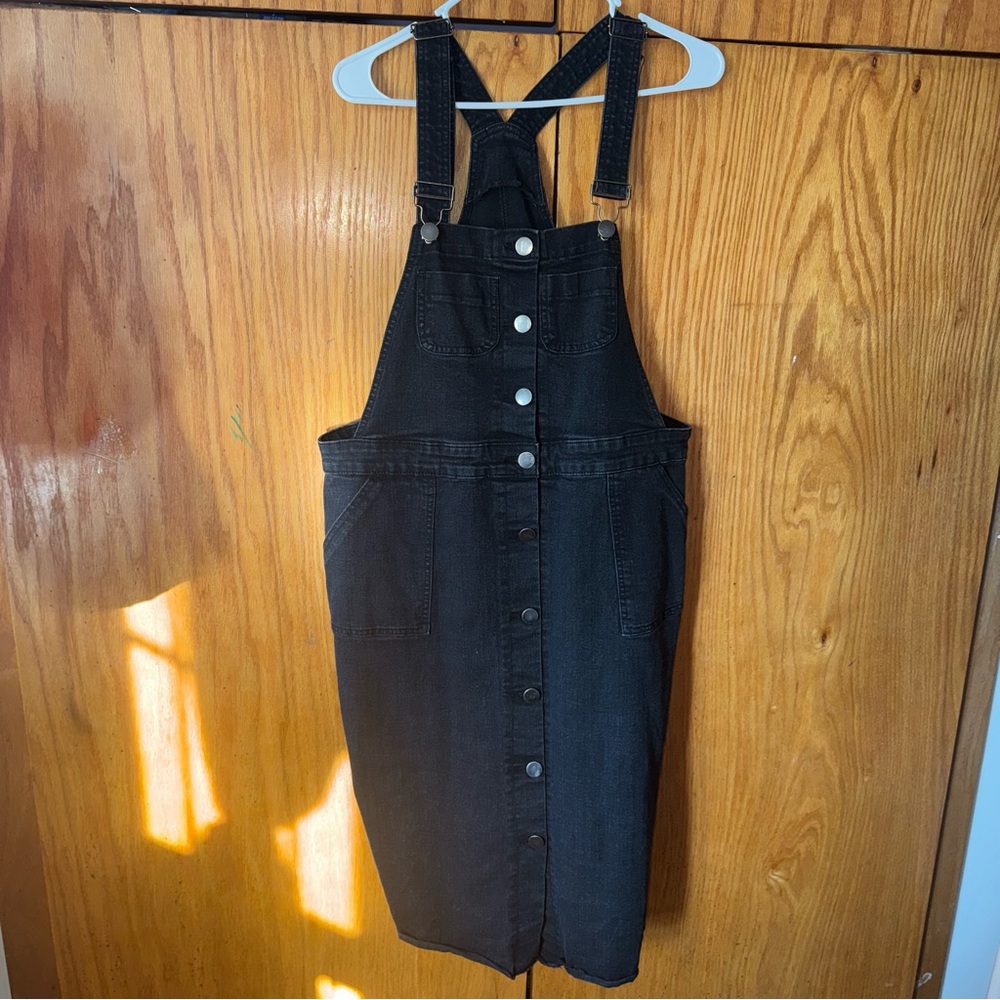 Forever 21+ Charcoal Denim Overall Dress
